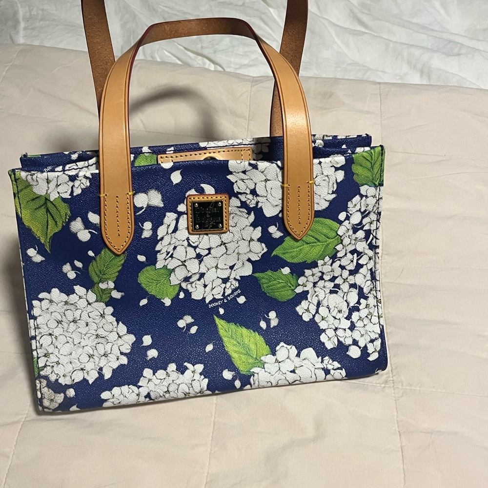 Dooney & Burke Floral Small Tote Bag with Leather Straps